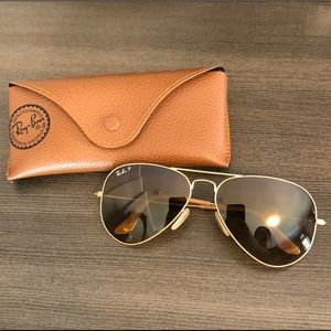 Polarized Gold Aviator Ray-Bans